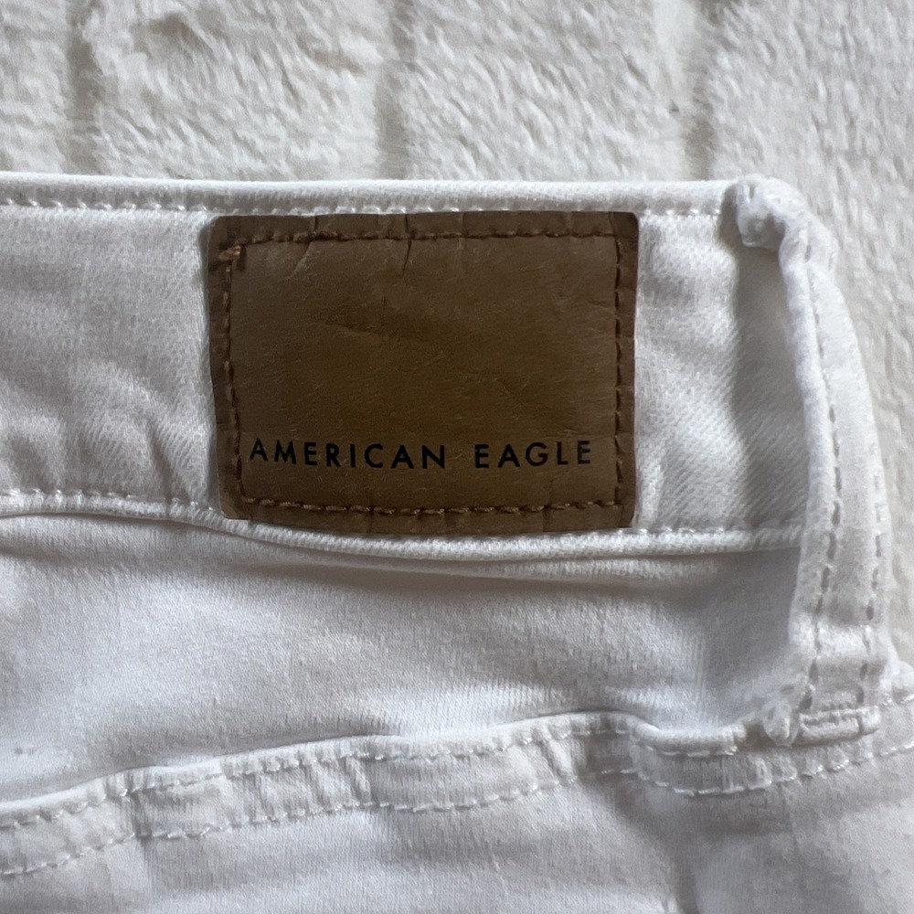 American Eagle Jeggings Womens 4 Short White Next Level Stretch Pants High Rise - Picture 9 of 9